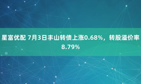 星富优配 7月3日丰山转债上涨0.68%，转股溢价率8.79%